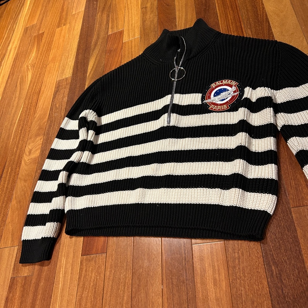 Balmain trucker striped pullover - mint condition, worn only once!!